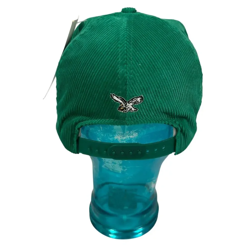 Vintage Annco Philadelphia Eagles Corduroy Script Snapback Hat Kelly Green New‎